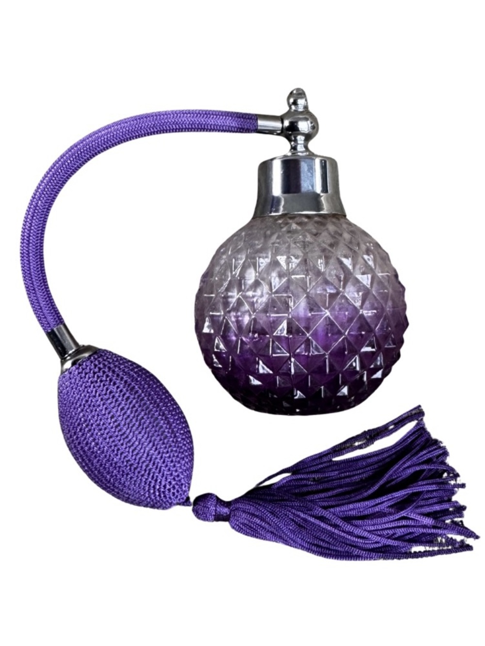 Perfume Atomizer Gradient Amethyst Crystal Refillable Bottle